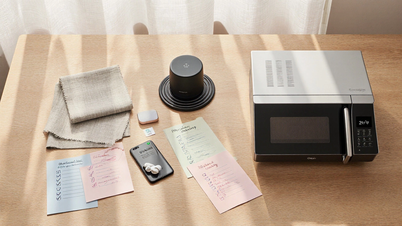 Набор популярных товаров 2024 на столе с заметками и сертификатами