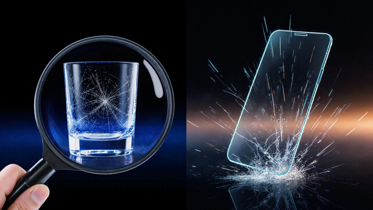Контраст: сапфировое стекло с царапинами и Gorilla Glass с внутренними напряжениями, поглощающими удар.