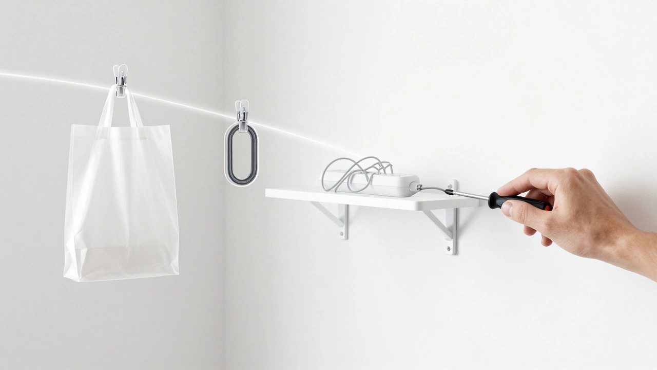 Прозрачные контуры вспомогательных предметов: зажимы, уплотнители, удлинитель и кронштейн.