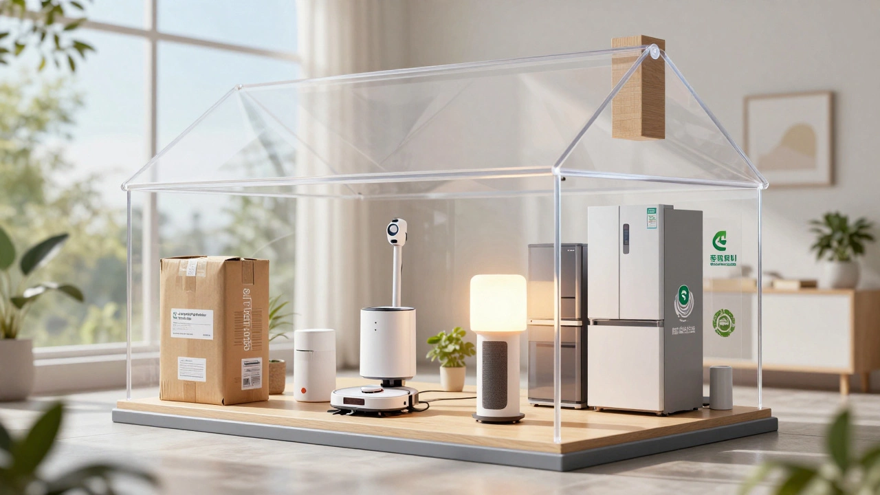 Прозрачный дом с слоями: экологичная упаковка, умные устройства и бытовая техника с сервисом.